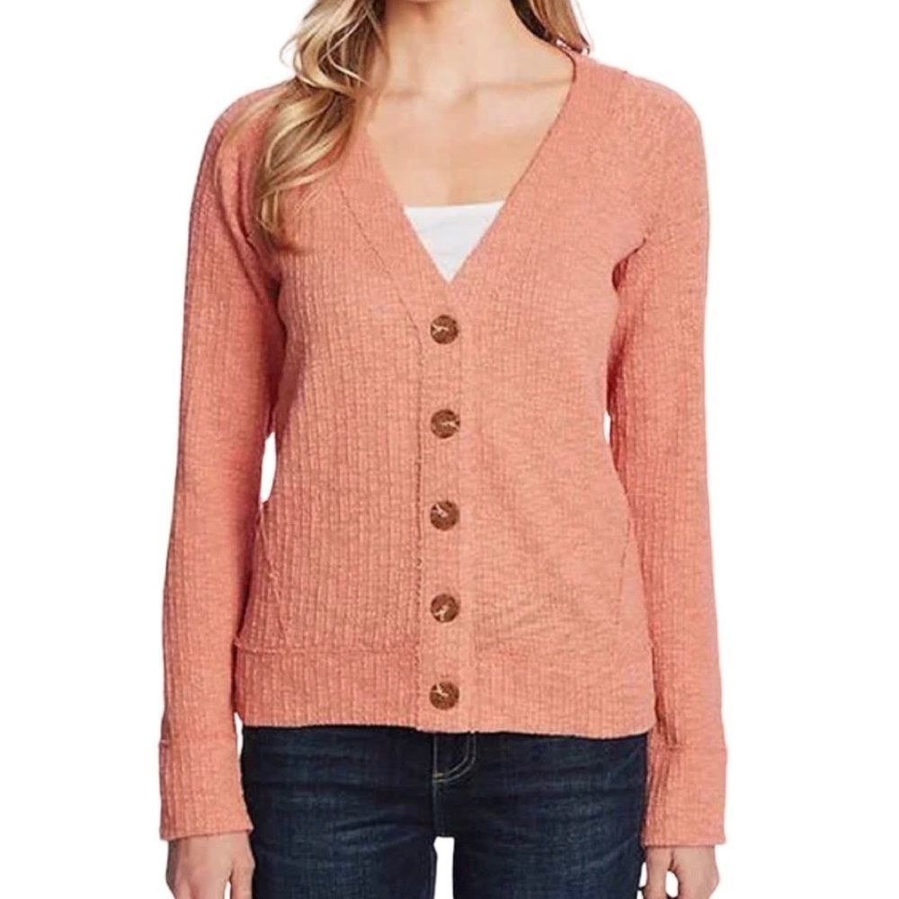 Two by Vince Camuto Burnt Orange Cardigan Sweater Sz XL